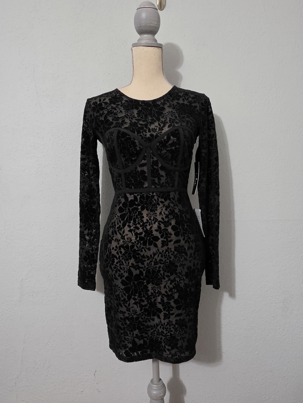 Lulus Sheer Lace Corset Cocktail Dress NWT Size Small